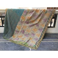 Vintage Kantha Quilts, Patchwork Decke, Werfen Bestickt, Handgemachte Quilt Bettwäsche, Wendedecke von LazuWork