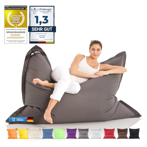 LAZY BAG Riesen-Sitzsack Classic XXL 140x180 cm | Sitzkissen 2-in-1 für relaxtes Sitzen & Liegen | Bequeme Indoor & Outdoor 4 Mio. EPS-Perlen für perfekte Ergonomie | waschbarer Bezug von LAZY BAG