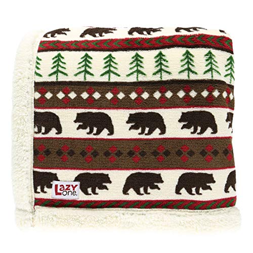 Lazy One ÃœberwurfdeckeBear Fair Isle Sherpa GröÃŸe 127 x152 cm von Lazy One