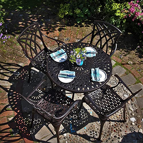 Lazy Susan 88 cm Runder Mia Gartentisch in Antik Bronze mit 4 April Stühlen und Sitzkissen in Terrakotta | Sandguss-Aluminium | Wetterfest | Rostfrei | Wartungsarm | 3 Jahre Garantie Lazy Susan 88 cm Runder Mia Gartentisch in Antik Bronze mit 4 April Stühlen und Sitzkissen in Terrakotta | Sandguss-Aluminium | Wetterfest | Rostfrei | Wartungsarm | 3 Jahre Garantie von Lazy Susan