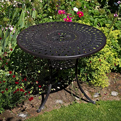 Lazy Susan 88 cm Runder Mia Gartentisch in Antik Bronze mit 4 Kate Stühlen, Ohne Sitzkissen | Nachhaltiges Sandguss-Aluminium | Wetterfest | Rostfrei | Wartungsarm | 3 Jahre Garantie Lazy Susan 88 cm Runder Mia Gartentisch in Antik Bronze mit 4 Kate Stühlen, Ohne Sitzkissen | Nachhaltiges Sandguss-Aluminium | Wetterfest | Rostfrei | Wartungsarm | 3 Jahre Garantie von Lazy Susan