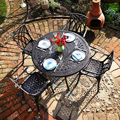 Lazy Susan – Alice Gartentisch rund | 4 April Gartenstühle | Wetterfestes Gartenmöbel Set | Aluminium | Farbe Bronze Antik | Terrakotta Kissen | 3-jährige Garantie Lazy Susan – Alice Gartentisch rund | 4 April Gartenstühle | Wetterfestes Gartenmöbel Set | Aluminium | Farbe Bronze Antik | Terrakotta Kissen | 3-jährige Garantie von Lazy Susan