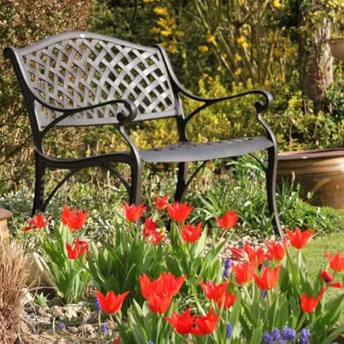 Lazy Susan Jasmine Gartenbank in Antik Bronze | Beige Kissen | Sandguss-Aluminium | Wetterfest | Rostfrei | 3 Jahre Garantie von Lazy Susan