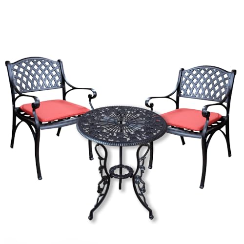 Lazy Susan London Rose Bistrotisch | Rund | 2-Sitzer | wartungsfrei | wetterfest | Sandguss-Aluminium | Antik Bronze | Kate Stühle | Terracotta-Kissen Lazy Susan London Rose Bistrotisch | Rund | 2-Sitzer | wartungsfrei | wetterfest | Sandguss-Aluminium | Antik Bronze | Kate Stühle | Terracotta-Kissen von Lazy Susan