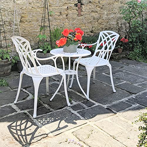Lazy Susan Tulipe Gartentisch rund in Weiß mit 2 April Stühlen | Sandguss Aluminium | wetterfest | pflegeleicht | einfache Montage | 3 Jahre Garantie Lazy Susan Tulipe Gartentisch rund in Weiß mit 2 April Stühlen | Sandguss Aluminium | wetterfest | pflegeleicht | einfache Montage | 3 Jahre Garantie von Lazy Susan