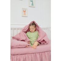Leinen Babybett Bettwäsche Set, Mädchen Bettwäsche, Krippe Rosa, Für Baby, Jungen Und Kinderzimmer von LazyBunnyStudio
