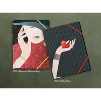 Mini-Sammelmappe ›Macht Der Liebe‹; Kleiner Ordnungshelfer, Gutscheinmappe, Geschenk, Reisebegleiter, Feder von LazyDayPaper