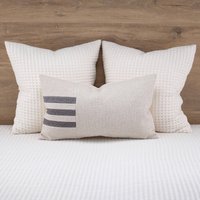 Taupe Beige Gestreifter Lendenkissen-Bezug, Moderner Boho Sofa Kissenbezug von LazyPillow