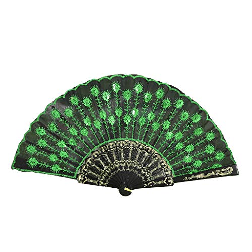 Lazzboy Beste Chinesische Art Tanz Hochzeitsfest Spitze Silk Faltender Handblumen Fan Blumenmuster Faltfächer Handheld Handfächer Elegantes Dekoratives Fächer Hochzeitsgeschenk(D) von Lazzboy