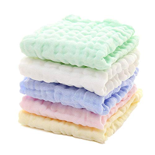 5er-Pack Handtücher Spucktuch 30 x 30 cm Klein | 100% Weiche Baumwolle | Hygienischer als Mikrofaser | Schnelltrocknend | Super für Kinder & Babys von Lazzykit