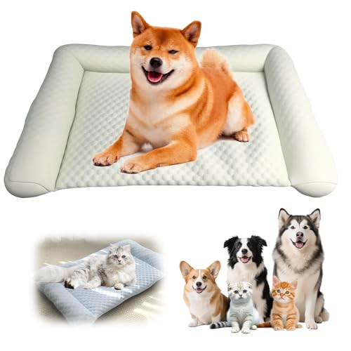 Lbotr Pet Ice Mat Cooling Mat, KüHlmatte Katze, KüHlmatte FüR Hunde & Katzen, SelbstküHlende Hundebett Unterlage Mit Gel, Wasserdicht & rutschfest, Weiche KüHlmatte FüR Haustiere (Grün, 50 * 30) von Lbotr