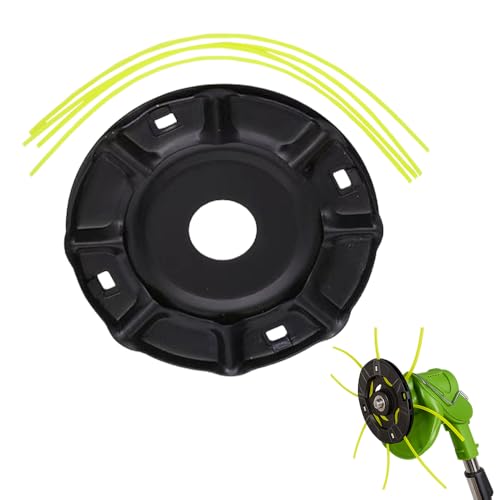 String Trimmer Replacement Head, UnkrautbüRste, Robuster Fadenkopf Mit Metallplatte FüR Harte UntergrüNde Wie Pflastersteine Und Beton, Kompatibel Mit Meisten Gartentrimmern (Innendurchmesser 25,4 mm) von Lbotr