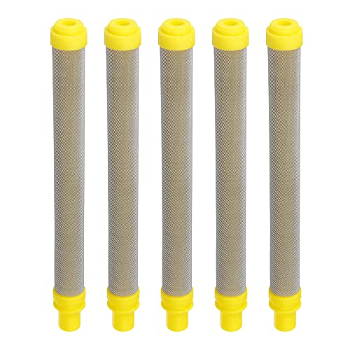 5 Stück 100 Mesh Filter für Wagner Airless Farbspritzpistolen Airless Spray Gun Filter Elemente Edelstahl Filter für Wagner Airless Lack Spray Gun Gelb 100mm Länge von LbsAMP
