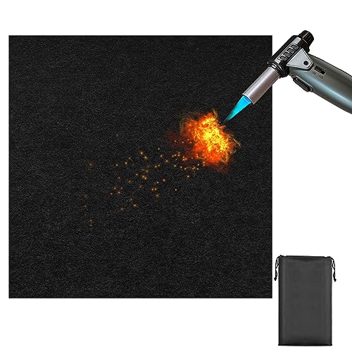 Feuerfeste Unterlage 30x30cm 5mm Stark Hitzeschutzmatte Kohlenstoff-Filz feuerfeste Matte hitzebeständig Brandschutzmatte als ideale Feuerschutzmatte - schwarz von LbsAMP