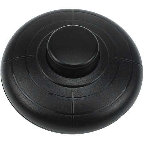 Rundfußschalter Druckschalter 250V/2A Schnurzwischenschalter für 2- oder 3-adrige Kabel für Zuleitungen und Anschlusskabel Fußschalter Fußtretschalter Schwarz matt Ø65mm x 28mm von LbsAMP