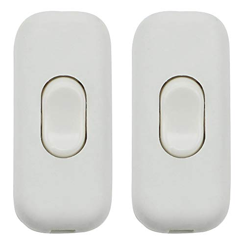 Schnurzwischenschalter 2 Stück Lampen-Schalter Inline ON/OFF Tisch Schreibtischlampe Kabel Schalter für 2- und 3-adrige Kabel 6A 250V Matt Weiß Schnurzwischenschalter 2 Stück Lampen-Schalter Inline ON/OFF Tisch Schreibtischlampe Kabel Schalter für 2- und 3-adrige Kabel 6A 250V Matt Weiß von LbsAMP