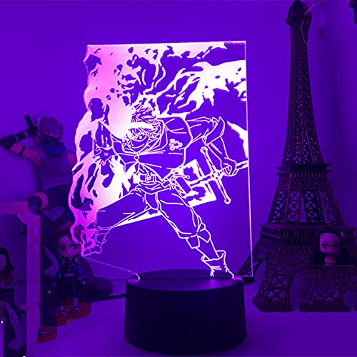 3D Acryl Illusion Lampe Anime Black Clover Asta RGB Bunte Nachtlicht Dekorative Atmosphäre Licht Kind Weihnachten Geburtstagsgeschenk-16 Farbe mit Fernbedienung_A3 von Lbvrgg