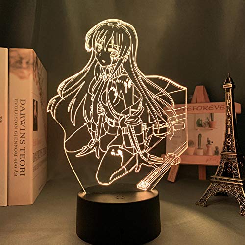 AKAME GA KILL - Anime LED-Licht für Kinder Schlafzimmer Dekoration 3D Nachtlicht Zimmer Atmosphäre Schreibtischlampe Illusion Licht Geburtstagsgeschenk-16 Farbe mit Fernbedienung von Lbvrgg