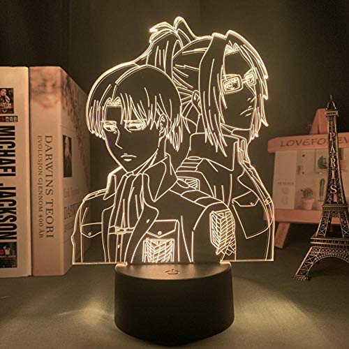 Angriff auf Titan Levi Ackerman Acryl 3D Illusion Licht für Raumdekor Light Hange Zoe Anime LED Nachtlicht Kind Geburtstagsgeschenk-16 Farbe mit Fernbedienung von Lbvrgg