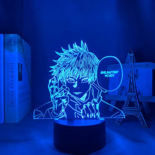 Anime 3D Illusion Licht Jujutsu Kaisen Satoru Gojo LED Nachtlicht für Schlafzimmer Dekor Atmosphäre Geburtstagsgeschenk-16 Farbe mit Fernbedienung von Lbvrgg