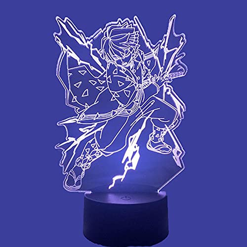 Anime 3D Illusion Licht Kimetsu Nein Yaiba Nezuko Kamado - LED Nachtlampe Dekorative Schlafzimmer Kind Weihnachten Geburtstagsgeschenk-7 Farben Keine Fernbedienung_A2. von Lbvrgg