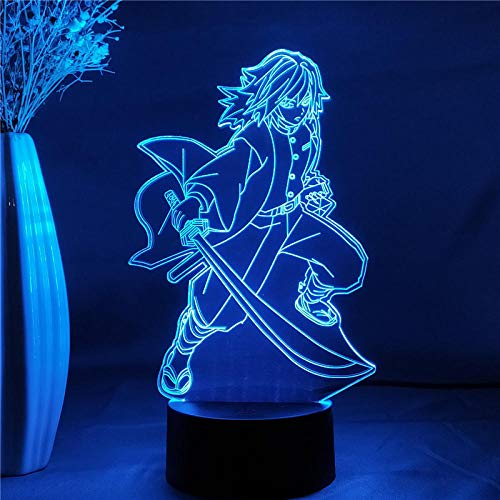 Anime 3D Illusion Licht Tomioka Giyuu - LED Nachtlampe Demon Slayer Manga Dekorative Inneneinrichtung Ideal Kind Geburtstagsgeschenk-7 Farbe keine Fernbedienung von Lbvrgg