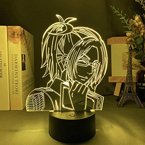Anime 3D Illusion Lichtangriff auf Titan Wohnkultur Manga LED Nachtlampe USB Bunte Acrylkind Weihnachten Gold Geburtstagsgeschenk-16 Farbe mit Fernbedienung von Lbvrgg