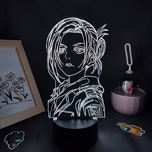 Anime Animal auf Titan Figur Annie Leonhart LED Nachtlichter Manga RGB Geschenk 3D Illusion Licht Schlafzimmer Tischlampen Dekoration-16 Farbe mit Fernbedienung von Lbvrgg