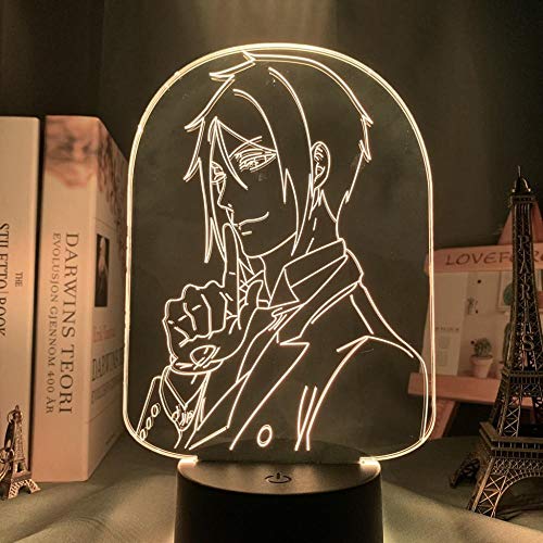 Anime Black Butler Lampe LED Nachtlicht für Schlafzimmer Dekoration Atmosphäre Bunte RGB 3D Illusion Licht Anime Kind Geburtstagsgeschenk-16 Farbe mit Fernbedienung von Lbvrgg