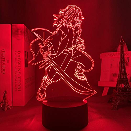 Anime Charaktere Kimetsu Nein Yaiba Giyu Tomioka Lampe für Schlafzimmer Kinder Dekor Weihnachten oder Geburtstagsgeschenk Manga Demon Slayer Lampe-16 Farbe mit Fernbedienung von Lbvrgg