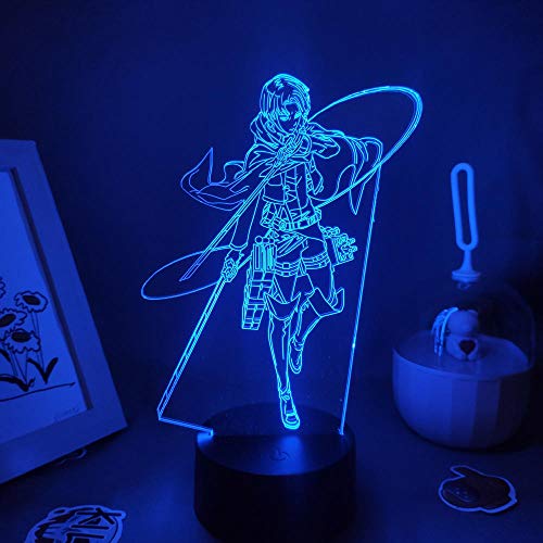 Anime Charaktere Levi RGB Farben Lampe für Kinder Schlafzimmer Dekoration LED Nachtlichter Für Freund des Angriffs auf Titan Licht-16 Farbe mit Fernbedienung von Lbvrgg