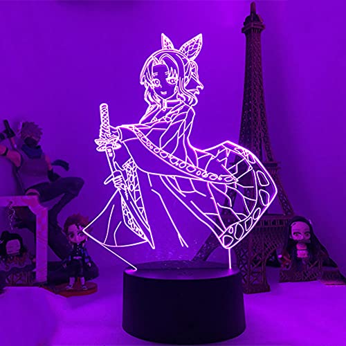 Anime Demon Slayer Rengoku Kyoujurou Figur Acryl LED Nachtlicht Kinderzimmer Dekor 3D Illusionslampe Weihnachten Geburtstagsgeschenk-Wie 12._16 Farbe mit Fernbedienung von Lbvrgg