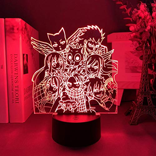 Anime Fairy Tail Acryl LED Nachtlicht Kinderzimmer Dekor Tischlampe RGB Bunte Illusion Licht Weihnachten oder Geburtstagsgeschenk-7 Farben Keine Fernbedienung von Lbvrgg