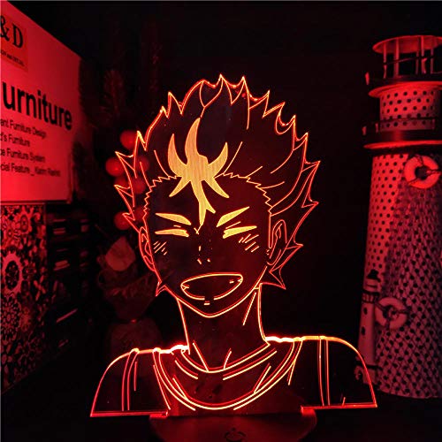 Anime Figuren Haikyuu Yu Nishinoya 3D Illusion Licht LED Nachtlicht RGB Bunte Fernbedienung Figuration Birthday Geschenk-16 color wth remote von Lbvrgg