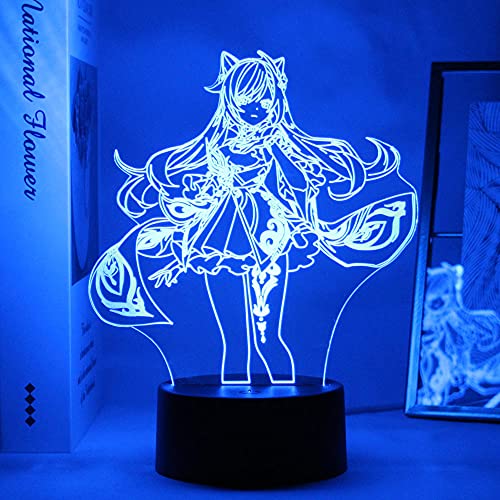 Anime Genshin L Impact 3D Nachtlicht Bunte Acryl LED Illusion Lampe Warme Spiel Schlafzimmer Dekor Atmosphäre Kinder Geburtstagsgeschenk-Ys009._16 Farbe mit Fernbedienung von Lbvrgg