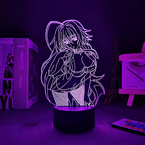 Anime High School DXD Reir LED Nachtlicht Gremory Schlafzimmer Dekorationen Atmosphäre Bunte 3D Illusionslampe Freund Geburtstagsgeschenk-7 Farben Keine Fernbedienung von Lbvrgg