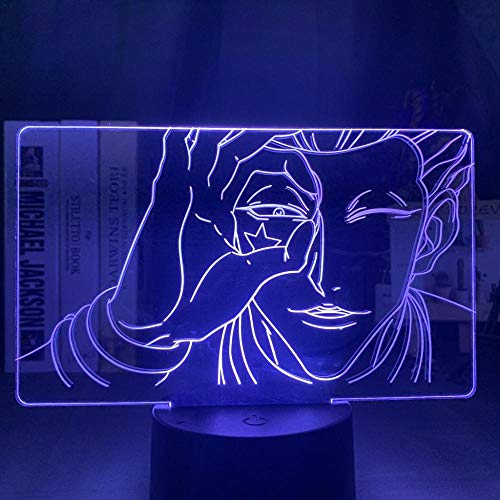 Anime Hisoka Face 3D Illusion Lampe Farbwechsel Atmosphäre Schlafzimmer Dekor LED Nachtlicht Jäger X Hunter Kind Geburtstagsgeschenk-16 Farbe mit Fernbedienung von Lbvrgg