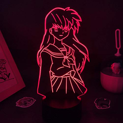 Anime Inuyasha Figur Kagome Higurashi 3D LED RGB Nachtlichter Schlafzimmer Dekorative Tischlampe Illusion Licht-16 Farbe mit Fernbedienung von Lbvrgg