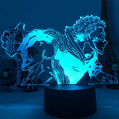 Anime Jujutsu Kaisen Ryomen Sukuna Figur Bunte 3D Illusion Lampe Home Deco LED Nachtlicht Umgebungslicht Kind Geburtstagsgeschenk-7 Farbe keine Fernbedienung von Lbvrgg