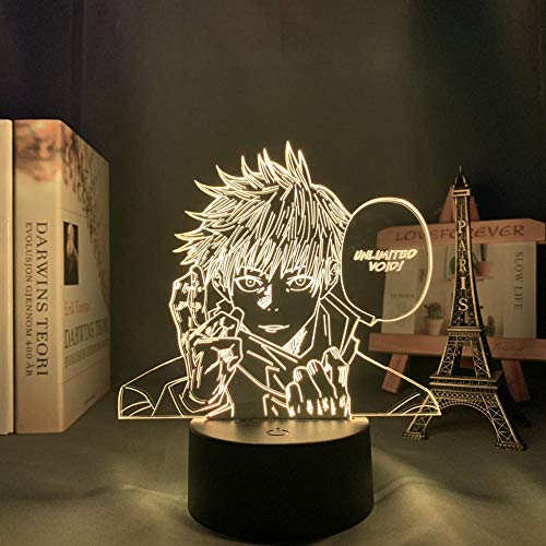 Anime Jujutsu Kaisen Satoru Gojo Lampe LED Nachtlicht für Schlafzimmer Dekoration Atmosphäre 3D Illusion Licht Geburtstagsgeschenk Licht-7 Farben Keine Fernbedienung von Lbvrgg