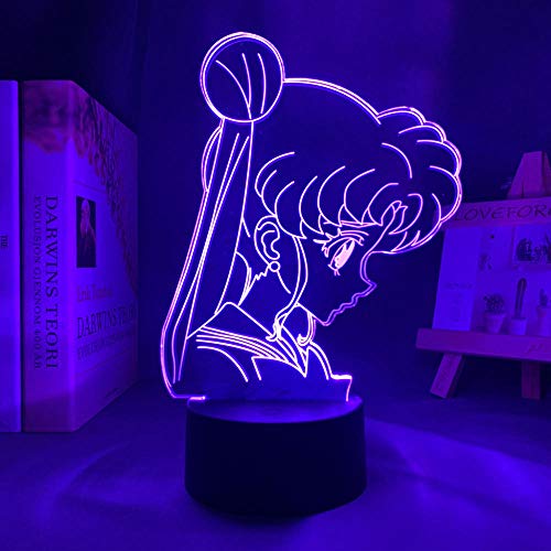 Anime Led Night Light Sailor Moon Kids Room Decoration Atmosphere 3D Illusion light Manga Sailor Moon Kid Bithday Gift-16 Farbe mit Fernbedienung von Lbvrgg