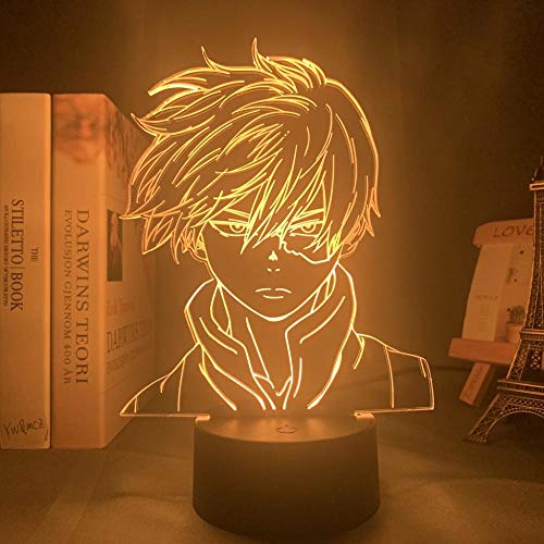 Anime My Hero Academia Shoto Todoroki Gesichtsgestaltung Led Nachtlichtlampe Acryl Tischlampe Geburtstagsgeschenk für Kinder Schlafzimmer Dekor-16 Farben mit Fernbedienung von Lbvrgg