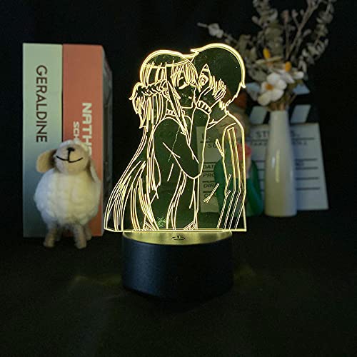 Anime Online Art Sword Acryl 3D Nachtlicht Bunte LED Illusion Lampe Kinderzimmer Dekor Schlafleuchte Weihnachten oder Geburtstagsgeschenk-16 Farbe mit Fernbedienung von Lbvrgg