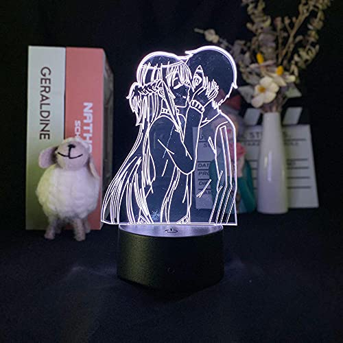 Anime Online Art Sword Acryl 3D Nachtlicht Bunte LED Illusion Lampe Kinderzimmer Dekor Schlafleuchte Weihnachten oder Geburtstagsgeschenk-7 Farbe keine Fernbedienung von Lbvrgg