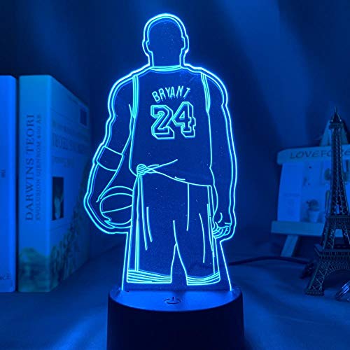 Basketball-Spieler Nr. 24 LED Nachtlicht RGB Bunte 3D Illusionslampe Bürozimmer Dekor Gedenkgeburtstagsgeschenk-7 Farben Keine Fernbedienung_01. von Lbvrgg