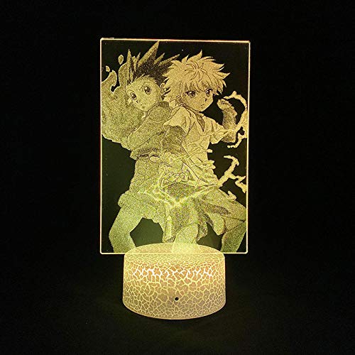 GON und KILTUA 3D Illusion Lampe Anime Hunter x USB Batterie Nachtlicht Kind Schlafzimmer Dekor Hunter Beleuchtung Kind Geburtstagsgeschenk-16 Farbe mit Fernbedienung von Lbvrgg