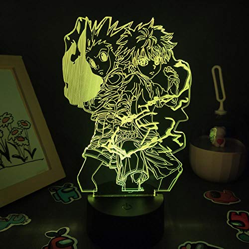 Gon und Killua - 3D Nachtlampe RGB LED Illusion Licht für Schlafzimmertisch Dekoration Anime Hunter X-7 Farbe keine Fernbedienung von Lbvrgg