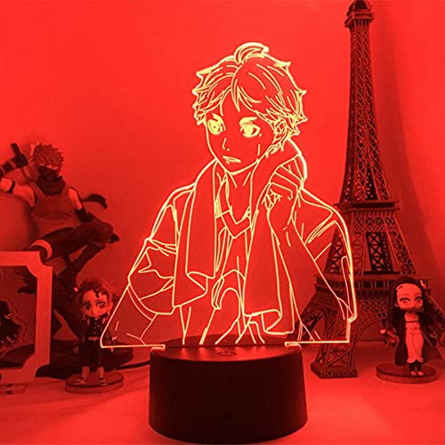 Haikyuu Anime Sugawara koushi Figur 3D LED Nachtlicht Manga Kawaii Schlafzimmer Illusionslampe Kinderzimmer Dekor Geburtstagsgeschenk-7 Farbe keine Fernbedienung von Lbvrgg