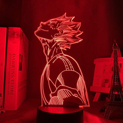 Haikyuu Bokuto - 3D Nachtlicht für Schlafzimmer Dekoration Anime Beleuchtung RGB Bunte Manga Gadget Illusion Lampe Geburtstagsgeschenk-7 Farben Keine Fernbedienung von Lbvrgg