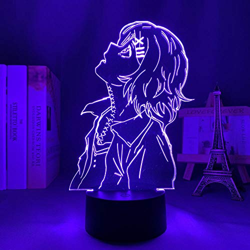 Juuzou Suzuya 3D Illusion Lampe Anime Tokyo Ghoul für Schlafzimmer Dekoration RGB Bunte LED Nachtlicht Kind Geburtstagsgeschenk-16 Farbe mit Fernbedienung von Lbvrgg